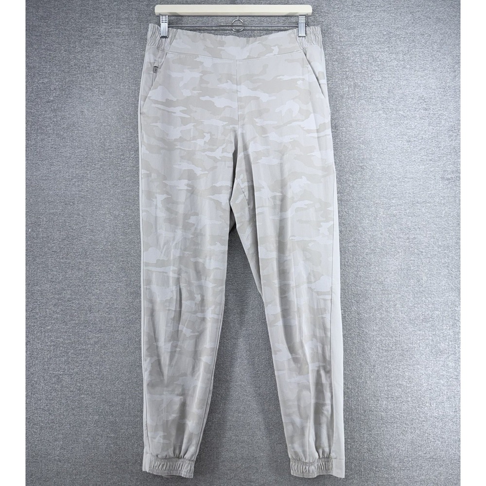 Athleta Brooklyn Textured Jogger Pants Women Size 12 Beige Camo Activewear